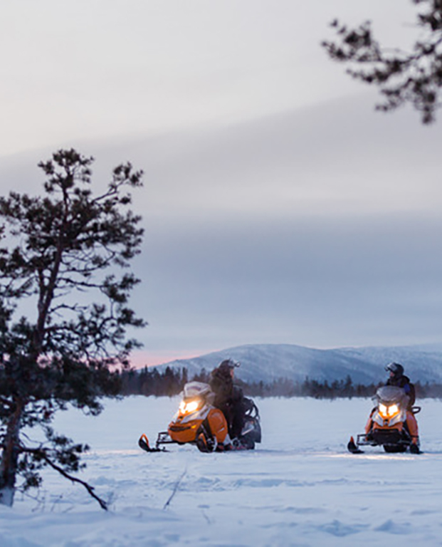 Motorschlittenfahren Winter Lappland
